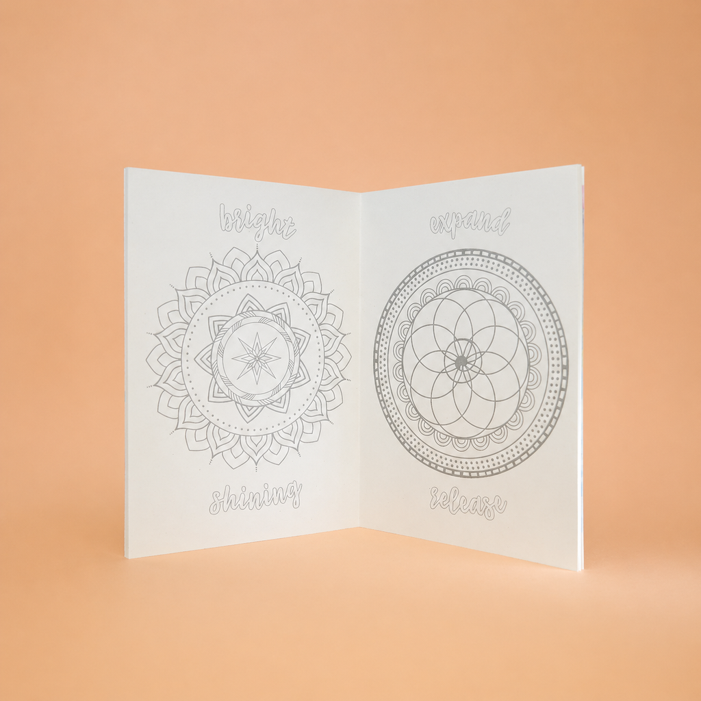 Portada del libro para colorear mandalas de alta vibración con diseño colorido y espiritual