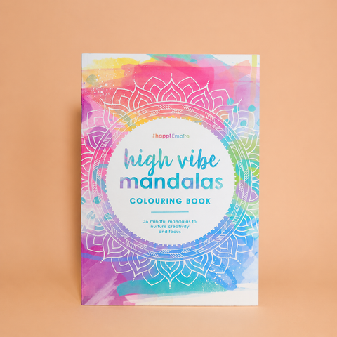 Portada del libro para colorear mandalas de alta vibración con diseño colorido y espiritual